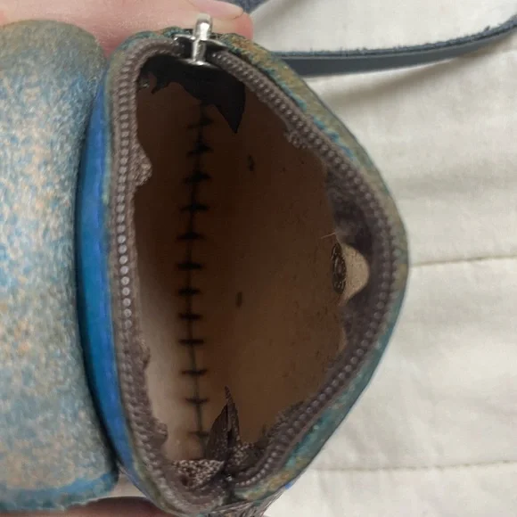 Teal Leather Clutch with Celtic Design - Picture 7 of 15